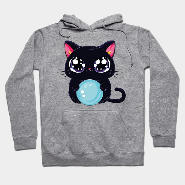 Magic Black Cat Meowgical Hoodie by Jabir